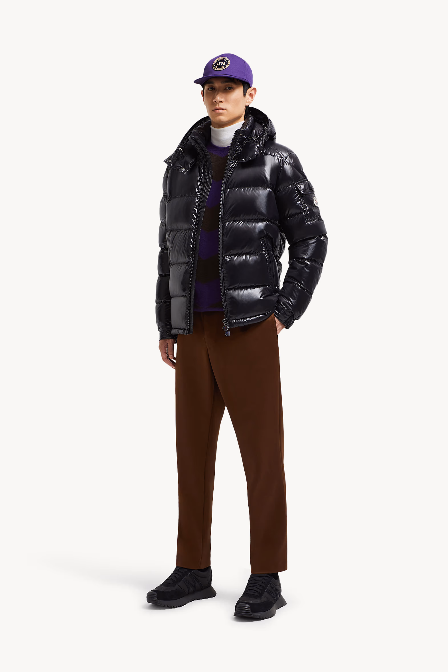 Moncler Maya Hooded Short Down Jacket Men Black Moncler 0
